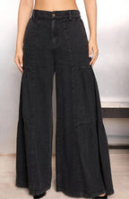 Flared Jeans Front High-Rise Stretchable