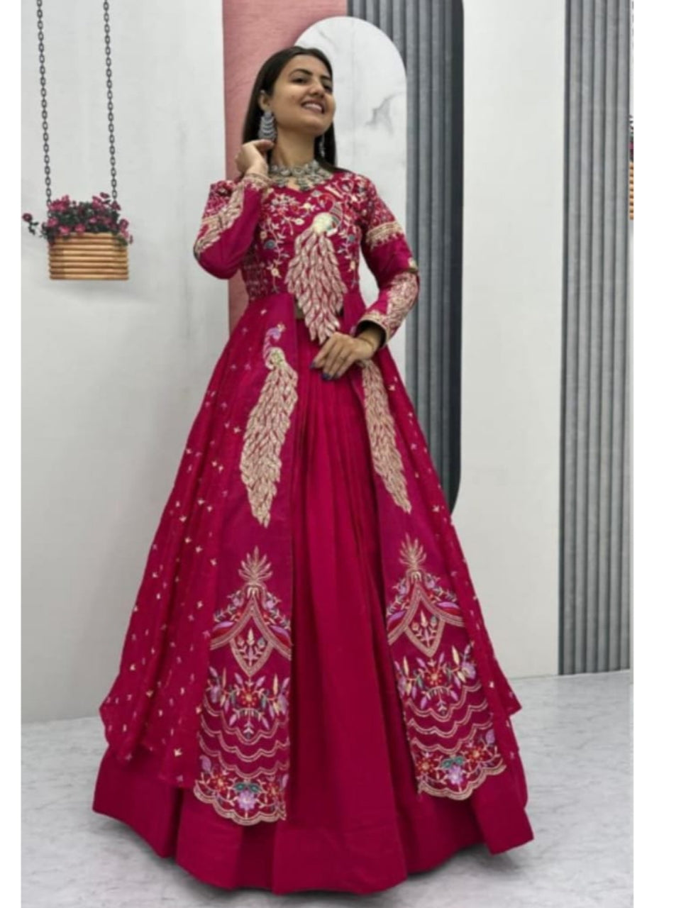 Crop Top with Shrug + Lehenga Set #203