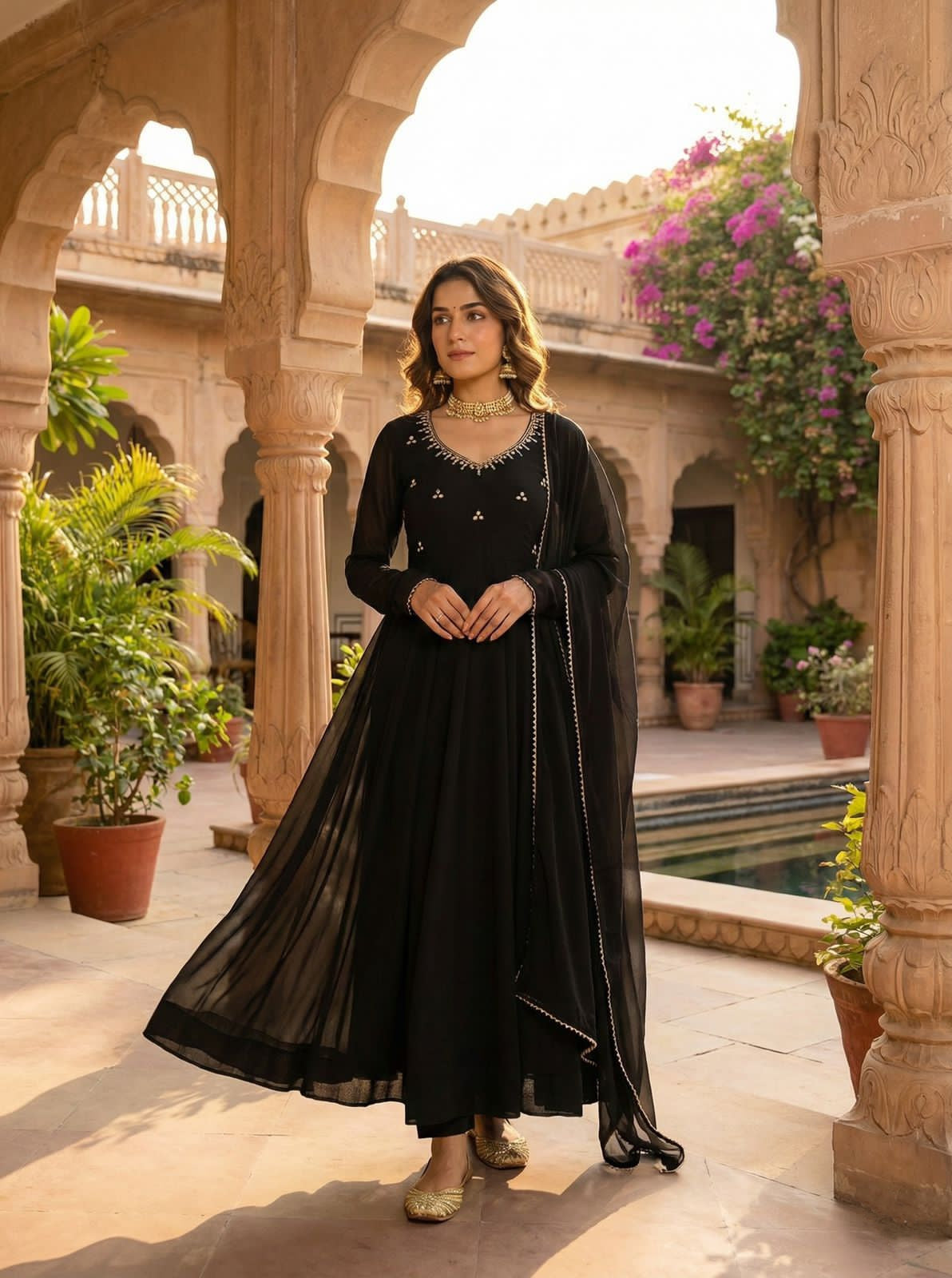 New Designer Party Top + Palazzo & Dupatta Set #218