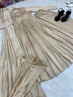 Premium Chanderi Cotton Party Wear Gown Set #211