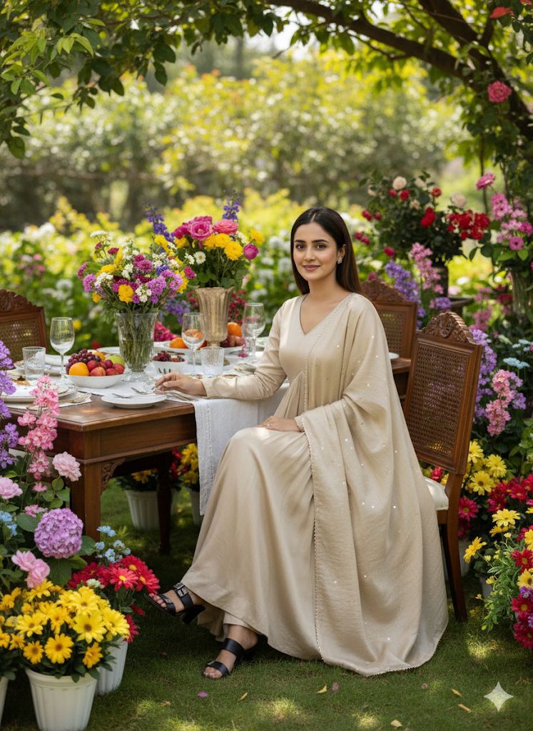 Premium Chanderi Cotton Party Wear Gown Set #211