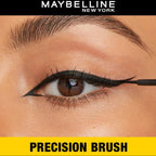 Maybelline New York precision brush being used on an eye with a close-up view.