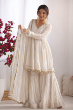 Chanderi Silk Panelled Kurta with Sharara & Dupatta #238
