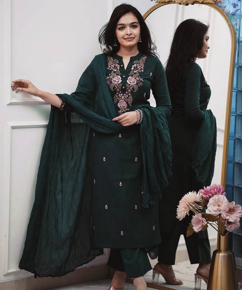 ETHNO STYLE Rayon Kurti With Dupatta & Bottomwear #239