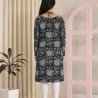Valveera Black Printed Pure Cotton Asymmetric Kurta #241