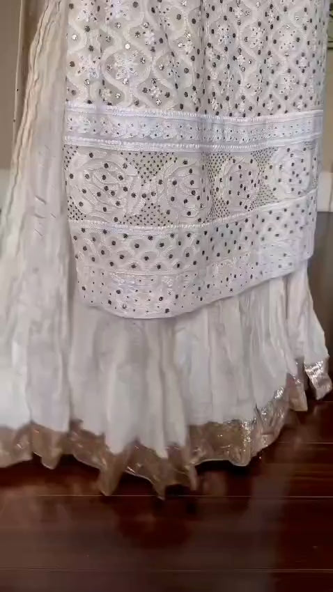 Designer Party Top Plazzo & Dupatta Set