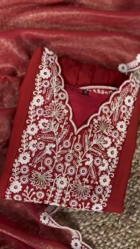 Maska Cotton Embroided Shalwar & Bottom wear + Duppatta