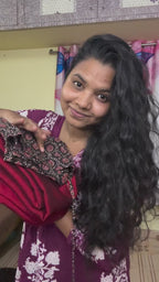 American Georgette saree with kalamkari print blouse