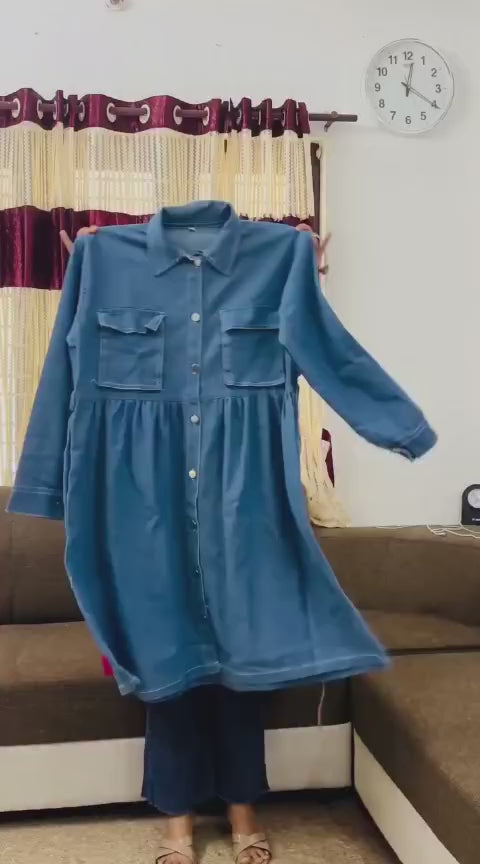 Denim Top Long sleeve with pocket