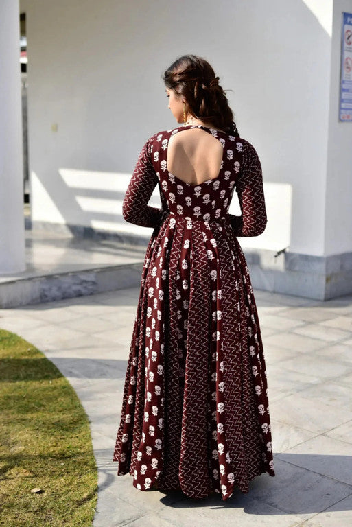 Rayon Anarkali Kurta With Attached Dupatta