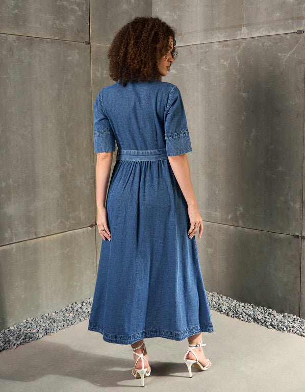 A-line Blue Maxi - Full Length