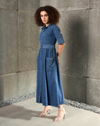 A-line Blue Maxi - Full Length