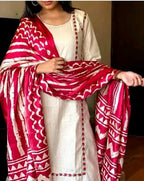 Three quater Sleeve Kurti set with Shawl