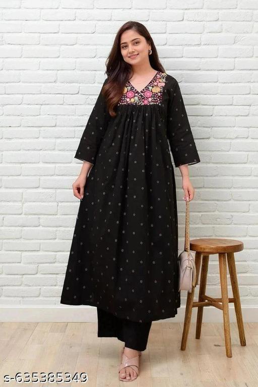 Kurti Set with Floral Embroidery