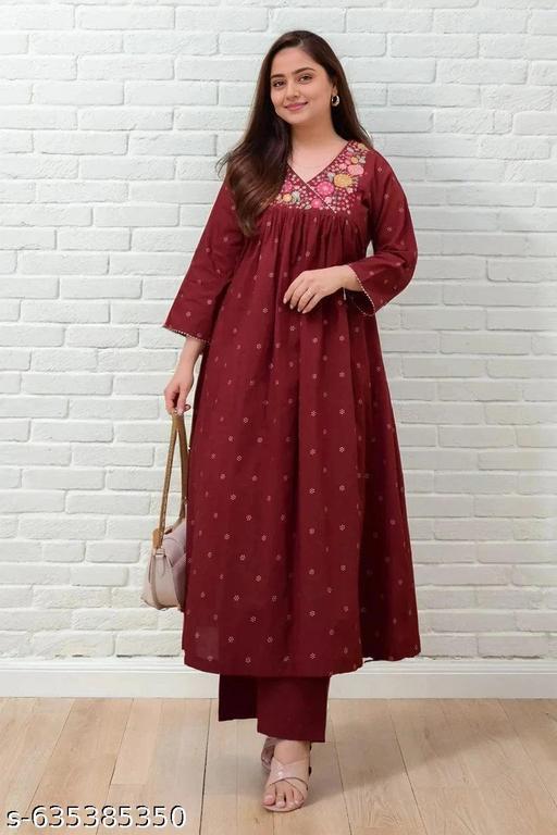 Kurti Set with Floral Embroidery